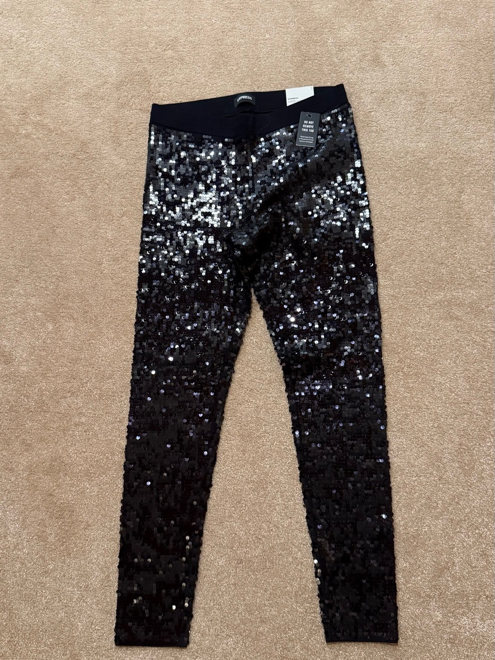 Women’s Express Black Sequin Leggings